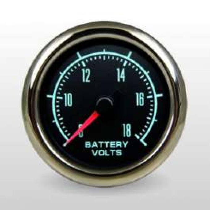 Camaro Voltmeter Gauge, 2 1/16, Marshall Instruments, Muscle Series, 1967-1969