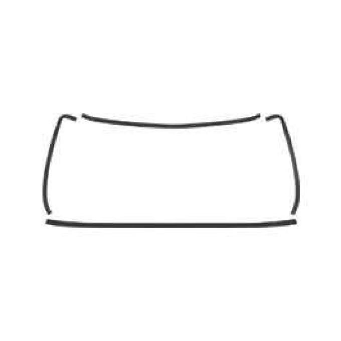Camaro Rear Glass Moldings, Black, 1976-1981