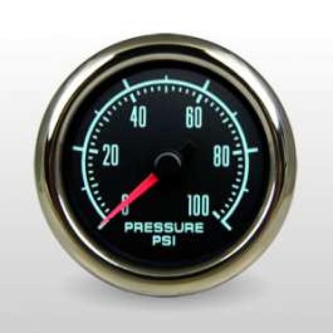 Camaro Oil Pressure Gauge, 2 1/16, Marshall Instruments, Muscle Series, 1967-1969
