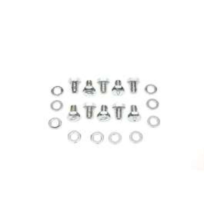Camaro 10 Bolt Differential Cover Bolt Set, Bowtie Stamped, Chrome, 1967-1969