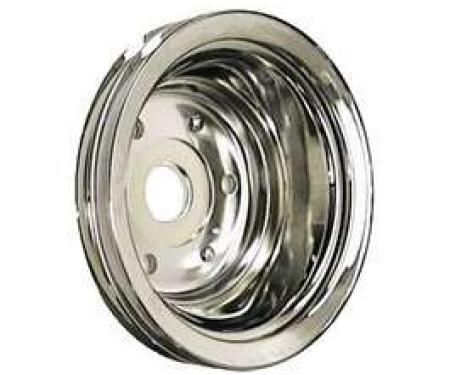 Camaro Crankshaft Pulley, Small Block, Double Groove, Chrome, 1969