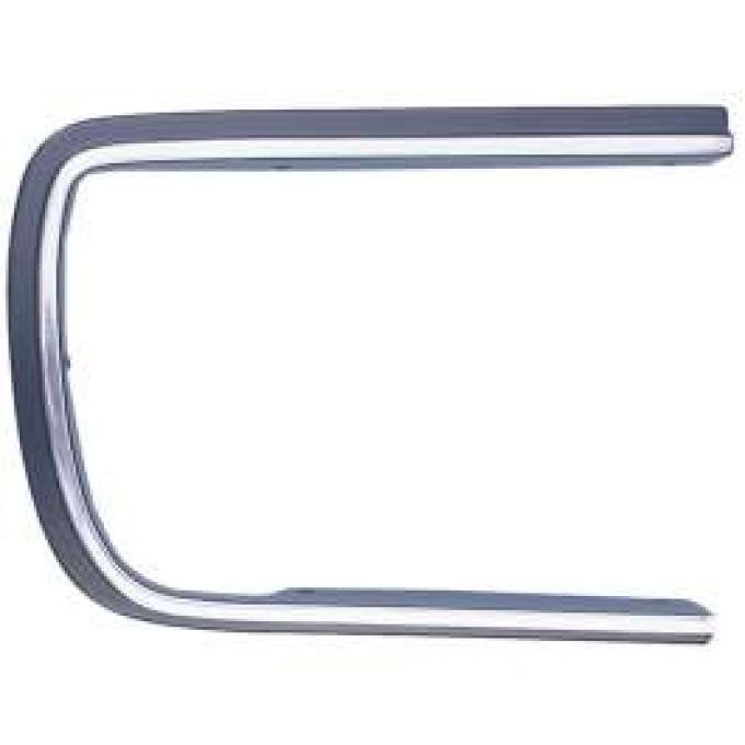 Camaro Headlight Door Molding, Right, Chrome & Black, Rally Sport (RS), 1967-1968