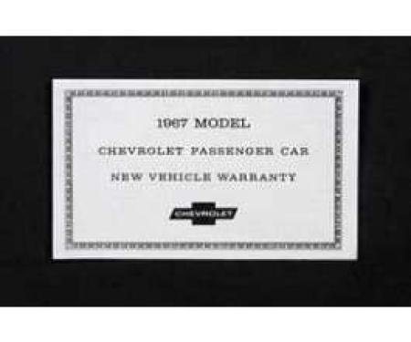 Camaro Warranty Certificate, 1967