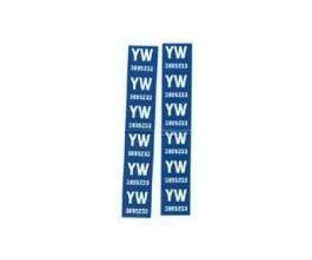 Camaro Coil Spring Tape Decals, Code YW, Z28, 1967