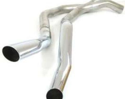 Camaro Dual Exhaust Tailpipes, Polished Chrome Tips, 1969