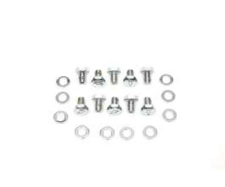 Camaro 10 Bolt Differential Cover Bolt Set, Bowtie Stamped, Chrome, 1967-1969