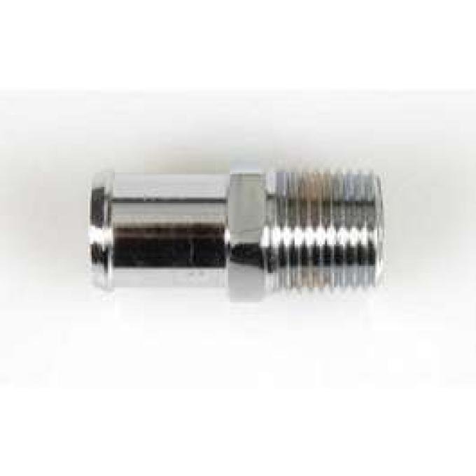 Camaro Water Pump Fitting, Short, 3/4, Chrome, 1967-1969