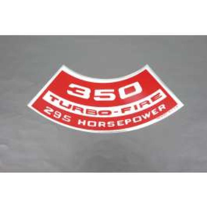 Camaro Air Cleaner Decal, 350 Turbo-Fire 295 Horsepower, 1967-1968