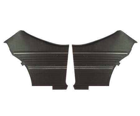 PUI Interiors 1969 Chevelle Hardtop Platinum Pre-Assembled Black Rear Door Panels 69AD10C-P