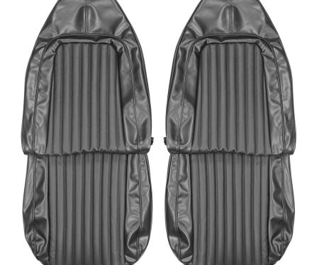 PUI Interiors 1974 Plymouth Cuda/Challenger Black Front Bucket Seat Covers 74KSB10U