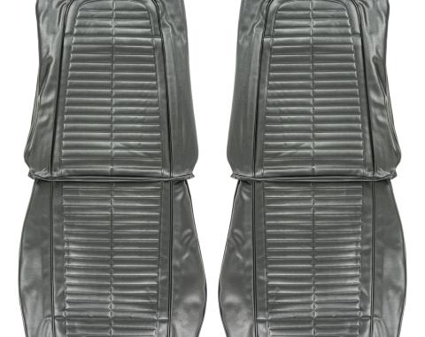 PUI Interiors 1967-68 Pontiac Firebird Black Front Bucket Seat Covers 67ES10U