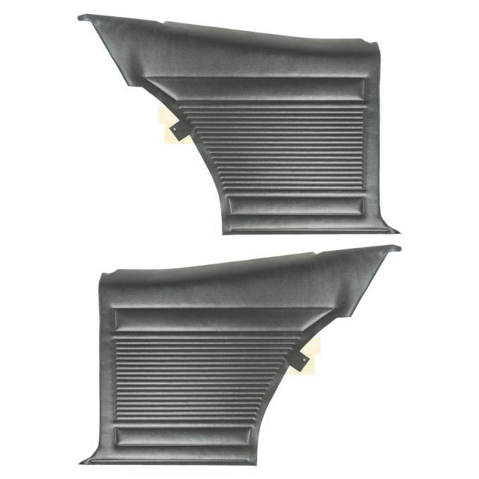 PUI Interiors 1971-1972 Nova 2-Door Sedan Standard Pre-Assembled Black Rear Door Panels PD350C