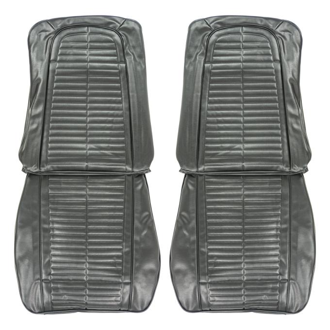 PUI Interiors 1967-68 Pontiac Firebird Black Front Bucket Seat Covers 67ES10U