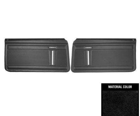 PUI Interiors 1968 Nova 2-Door Sedan Standard Pre-Assembled Black Front Door Panels PD360