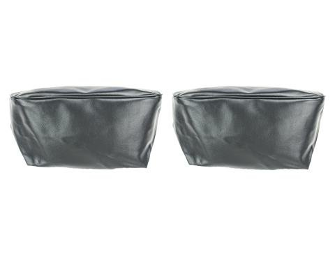 PUI Interiors 1968-1972 Chevelle/GTO/Cutlass/Skylark/Nova Black Bucket Seat Head Rest Covers 68AH10U