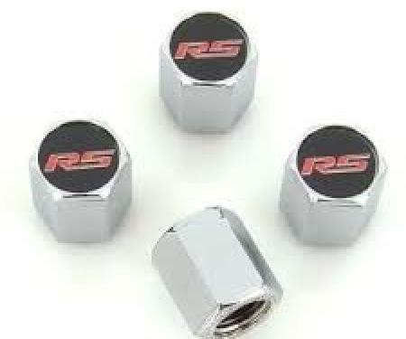 Valve Stem Caps Chrome, RS Red