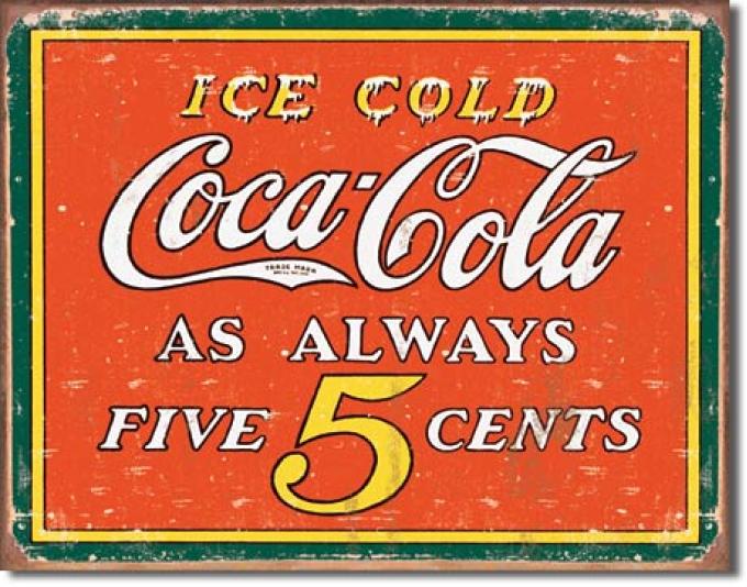 Tin Sign, COKE - Always 5 Cents