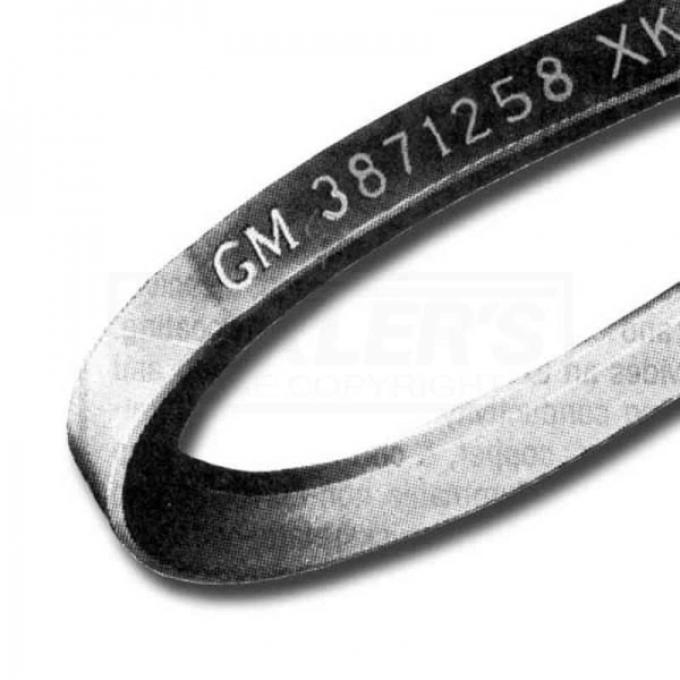 Firebird Power Steering Belt, 53'' Diameter, V8, With Air Conditioning, Date Code 3-Q-67, 1968