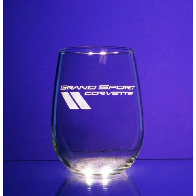 Corvette Glass, Stemless Wine, 17 Ounce, Pair, 1953-2013 Corvette Designs | Corvette Shot Glass, Tapered, 1.5 Ounce, 1963-1965 Sting Ray