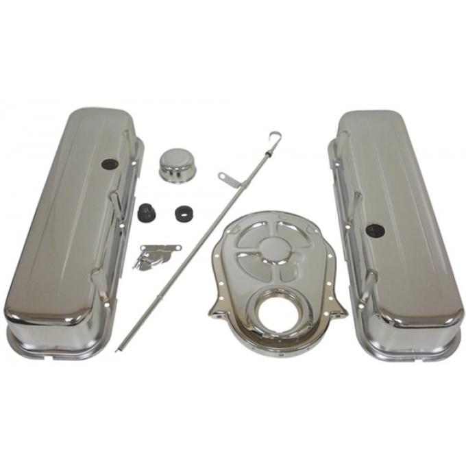 Camaro Big Block Chrome Engine Dress Up Kit With Short Smooth Style Valve Covers