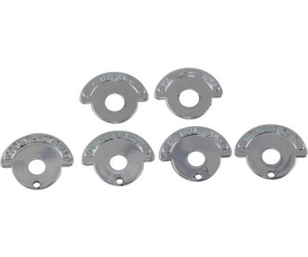 Corvette Dash Knob Indicator Bezels, For Cars With Air Conditioning, 1965-1967
