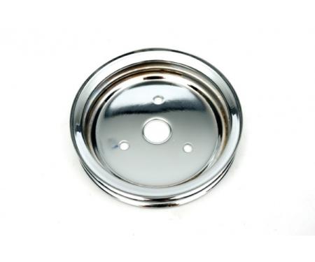 Camaro Crankshaft Pulley, Small Block, Double Groove, Chrome, 1967-1968