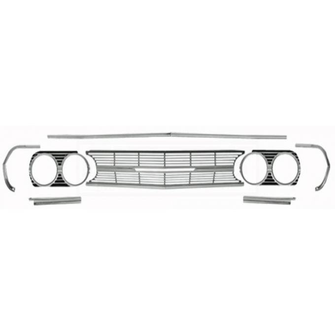 Chevelle And Malibu Grille, Molding, Headlight Extension, Kit, Standard, 1965