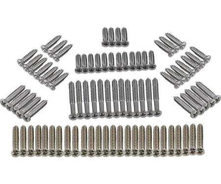 Chevy Interior Garnish Molding Trim Screw Set, 2-Door Wagon, 1955-1957