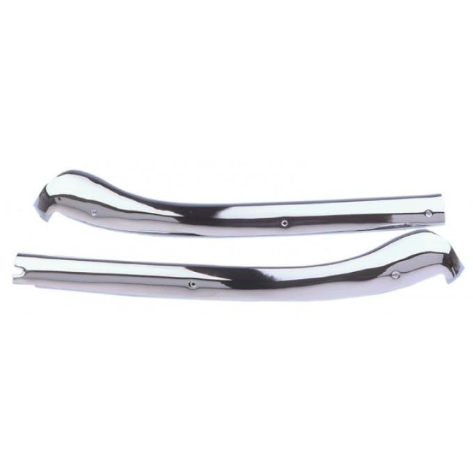 Firebird Header Moldings, Convertible Top, Polished Chrome,1967-1968Early