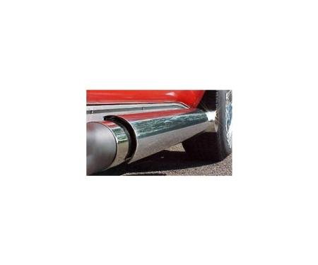 Corvette Side Exhaust Shields, Header Pipe, Stainless Steel, 1963-1974