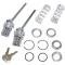 Early Chevy Outer Door Handle Push Buttons With Lock Cylinder Assemblies, For Front Doors, 1949-1954