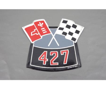 Camaro Air Cleaner Decal, 427 Crossed Flags, 1969