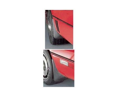 Corvette Splash Guards, Body Contoured, Front & Rear, MatteBlack, Altec, 1984-1990