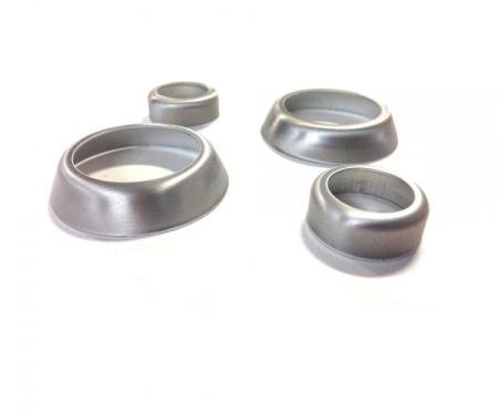 Corvette Radio Dash Knobs Trim Rings, Brushed, 4-Piece Set, 2014-2017