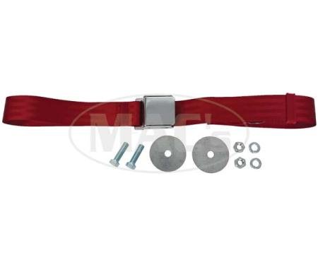 Seatbelt Solutions Universal Lap Belt, 60" with Chrome Lift Latch 1800602007 | Red