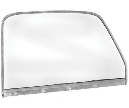 Chevy Truck Door Window Frame, Chrome, With Glass, Left, 1947-1949