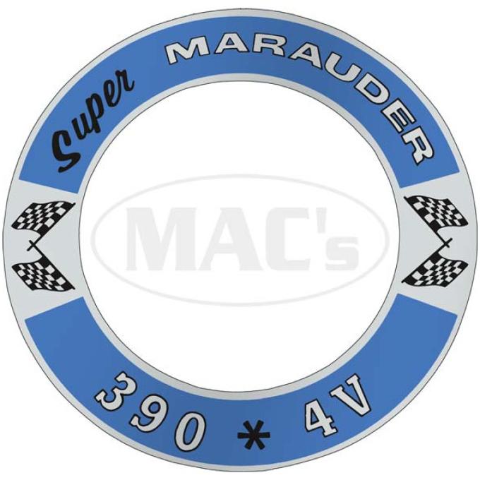 Air Cleaner Decal - Super Marauder 390 *4V - Mercury