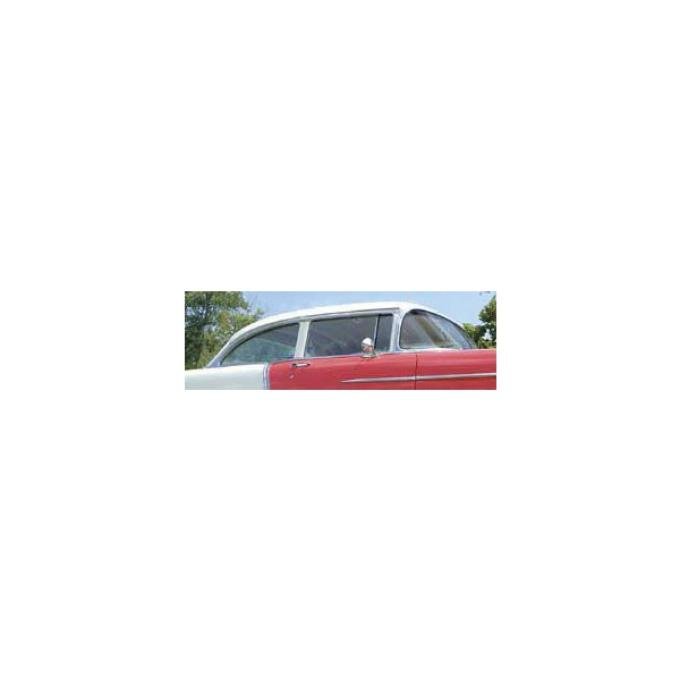 Chevy Door Glass, Installed In Lower Channel, Clear, 2-DoorSedan & Wagon, Right, 1955-1957