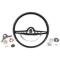 Full Size Chevy Complete Steering Wheel Assembly, Black, Impala SS, 1963