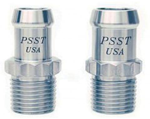 Chevelle Intake & Water Pump Heater Hose Fittings, With 12 Point, Stainless Steel, 1964-1972