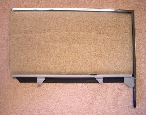 Chevy Installed Door Glass, Clear, With Chrome Frame, Hardtop & Convertible, Right, 1953-1954