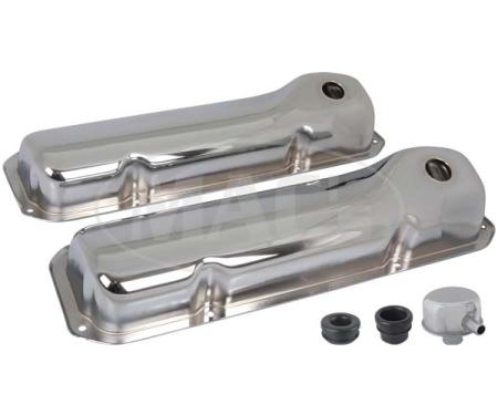 Valve Covers, Chrome, 351 Cleveland, V8, With Oil Cap With Tube