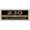 Full Size Chevy Valve Cover Decal, 6-Cylinder 230ci/140hp Turbo-Thrift, 1963-1964