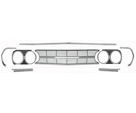 Chevelle And Malibu Grille, Molding, Headlight Extension, Kit, Standard, 1965