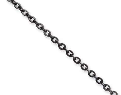 Corvette Round Cable Chain,18" or 20" Long,  Black Stainless
