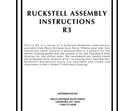 Model T Ford Ruckstell Assembly Instructions - 2 Pages - 7 Illustrations
