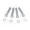 Full Size Chevy Bowtie Water Pump Bolt Set, With Long Water Pump, Chrome, Small Block, 1958-1972