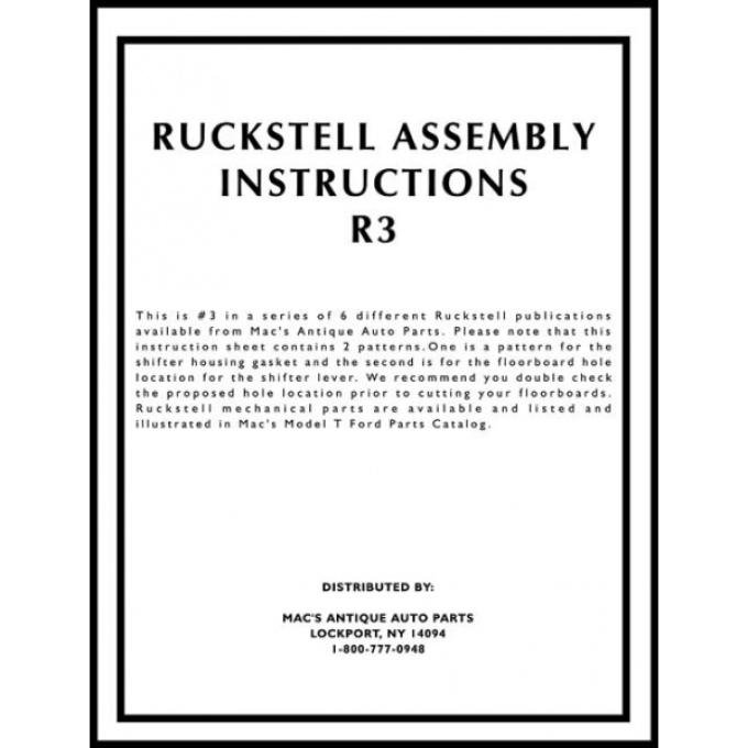 Model T Ford Ruckstell Assembly Instructions - 2 Pages - 7 Illustrations