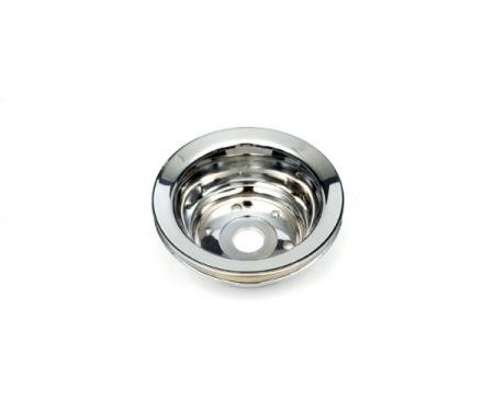Camaro Crankshaft Pulley, Small Block, Single Groove, Chrome, 1969-1985