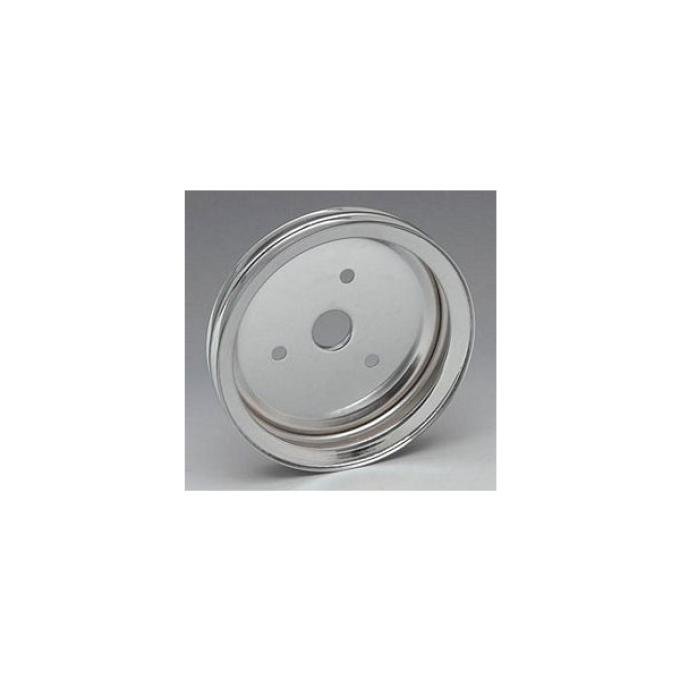 Chevy Crankshaft Pulley, Double-Groove, Small Block, Chrome, 1955-1957